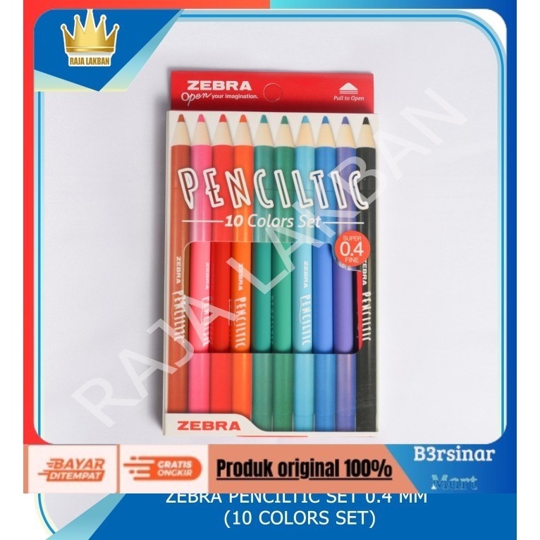 

[[KUALITAS TERBAIK]] Pulpen/Fineliner Zebra Penciltic SET 04 MM Waterbased Ink ECER/GROSIR COD