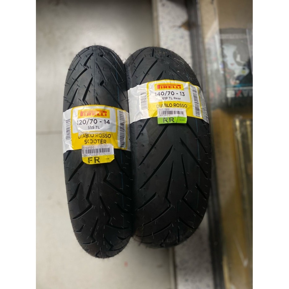 TERMURAH SEPASANG PAKET BAN PIRELLI ADV 150 DIABLO ROSSO SCOOTER 120/70-14 140/70-13