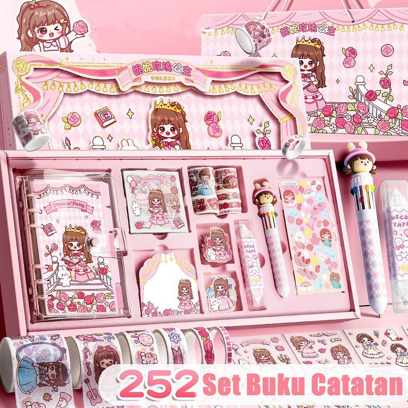 

[PROMO MURAH] 252 PCS/Set Diary Set Buku Jurnal Binder Aesthetic Buat Hadiah Ulang Tahun
