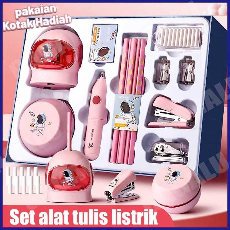 

[PROMO MURAH] (MI) Set Alat Tulis Sekolah Elektrik Rautan Penghapus Vacuum / Electric Stationery Set Lengkap