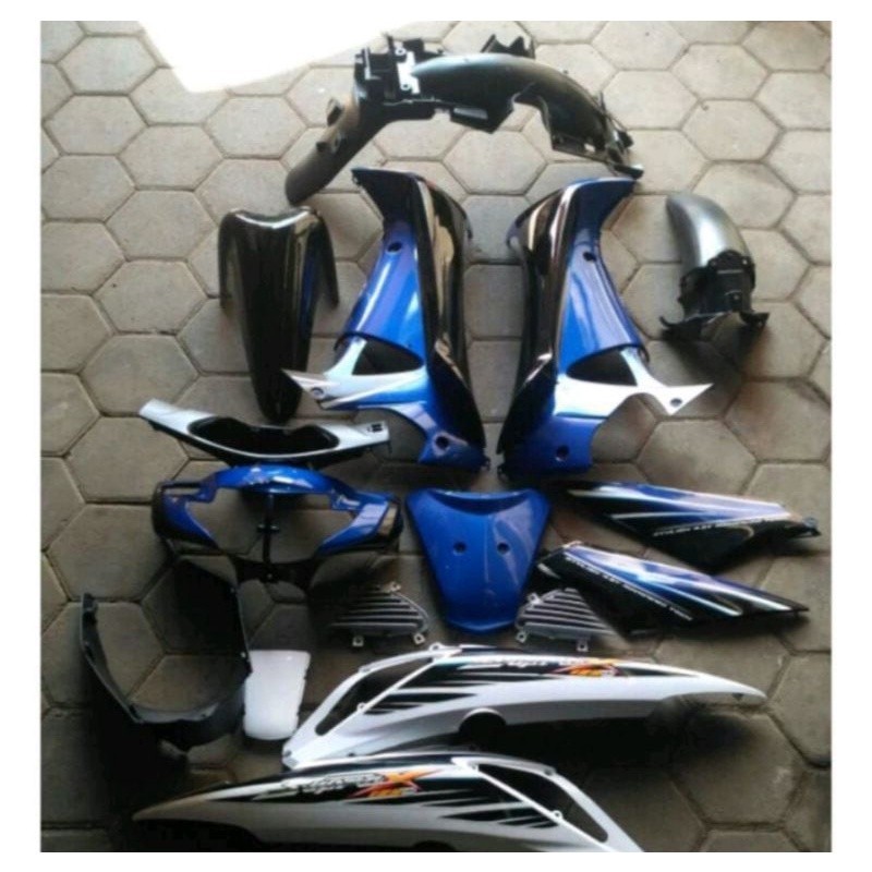 KOVER BODY SET SUPRA X 125 LAMA BIRU HITAM (FULL SET MOTOR)