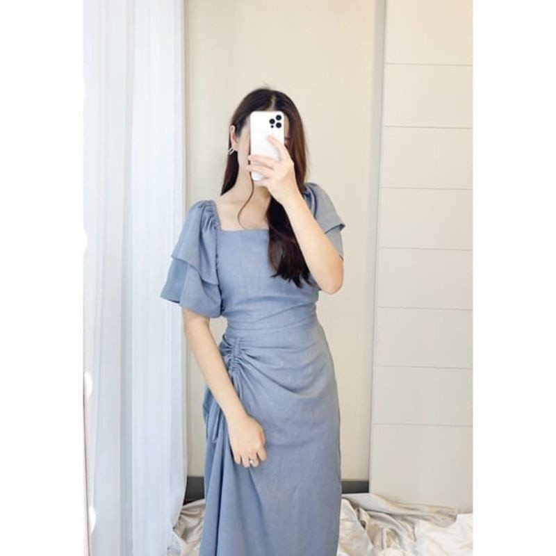 Dress Felyta serut paha/Dress Wanita Kondangan/Dress formal/Baju Sabrina A Line Bodycon