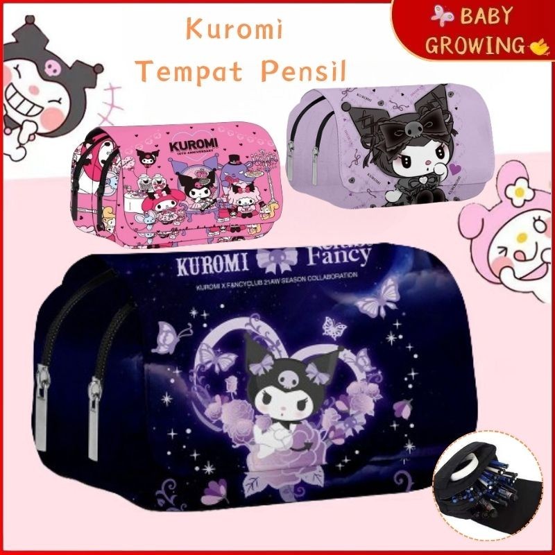 

Import Tas Pensil kuromi Tempat Pensil Multifungsi Kapasitas Besar Velcro Flip Pencil Bag