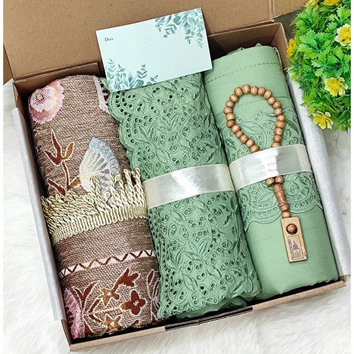 

(NEW) -Hadiah Hampers Kado Set Mukena Sejadah Graduation/Ulang Tahun - Forestgreen, Tanpa Al-Qur'an