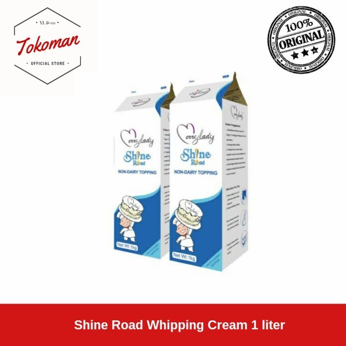 

(GRAB/GOJEK) Shine Road Whipping Cream 1 liter / 1000 gr - 1 KARTON