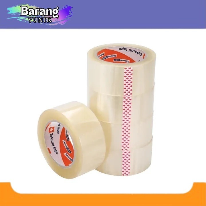 

6.6 SALE TERMURAH !!! Lakban Tape Putih Bening Besar Lebar 45mm x 100 yard Tebal Kuat Lengket dan Tidak Mudah Putus