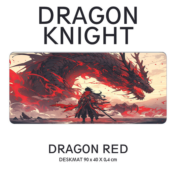 DESKMAT DRAGON KNIGHT MOUSEPAD MOUSE PAD DESK MAT GAMING PLAY - DRAGON RED