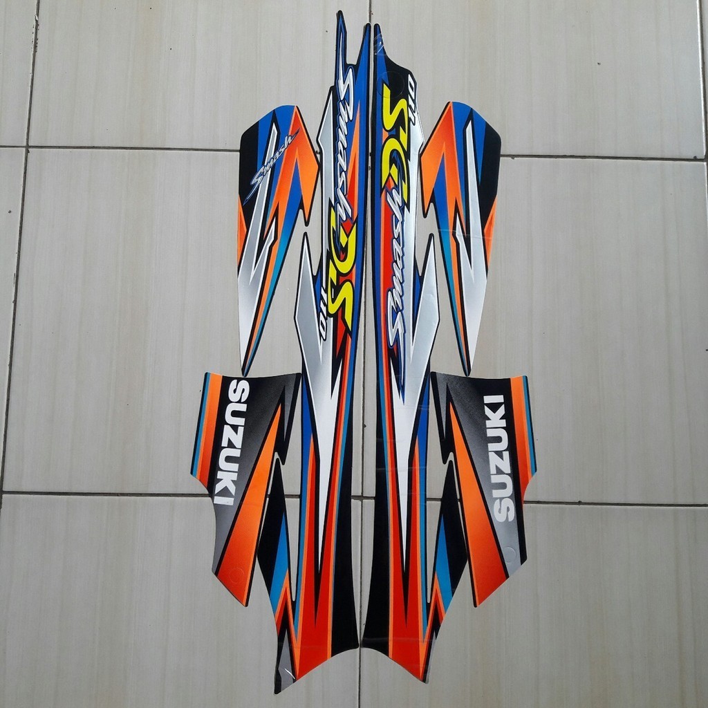 Striping stiker motor suzuki smash 110 ds full hitam