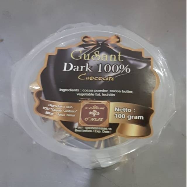 

Dark Coklat 100% Cup netto :100 gr (Kampung Coklat Blitar)