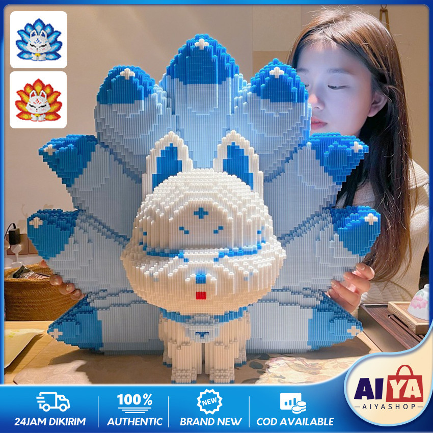 Bricks Nano Block Kartun Jumbo Mainan Balok Susun Besar 3D Micro Block Mikro Blok Nine Tail Fox Kore