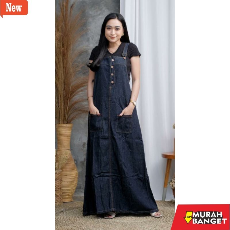 Jumpsuit Wanita Kekinian Overall Rok Panjang jeans Wanita