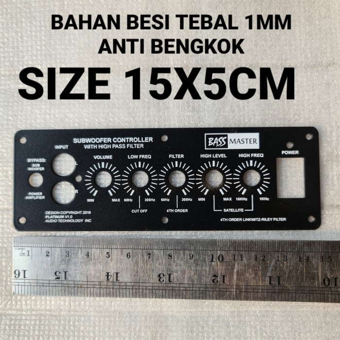 papan panel speaker aktif aktive active knop potensio power besi bagus - size 15x5cm -ASK25