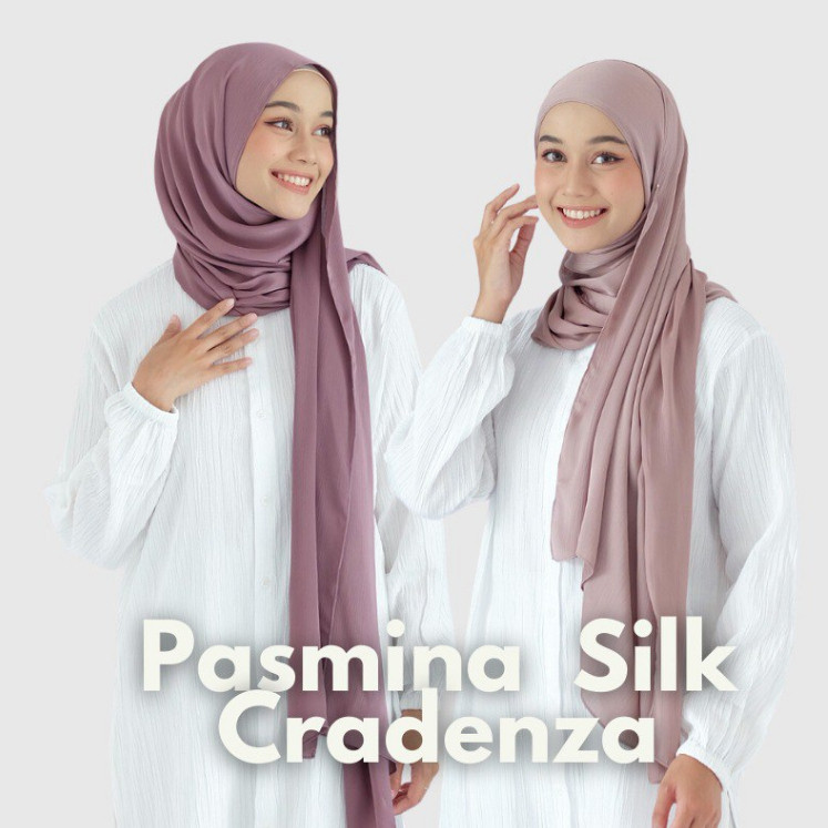 Terlaris ~PASHMINA SILK CRADENZA / Jilbab Premium Luxury/ Kerudung Pashmina Panjang/ Hijab Silk/ Pas