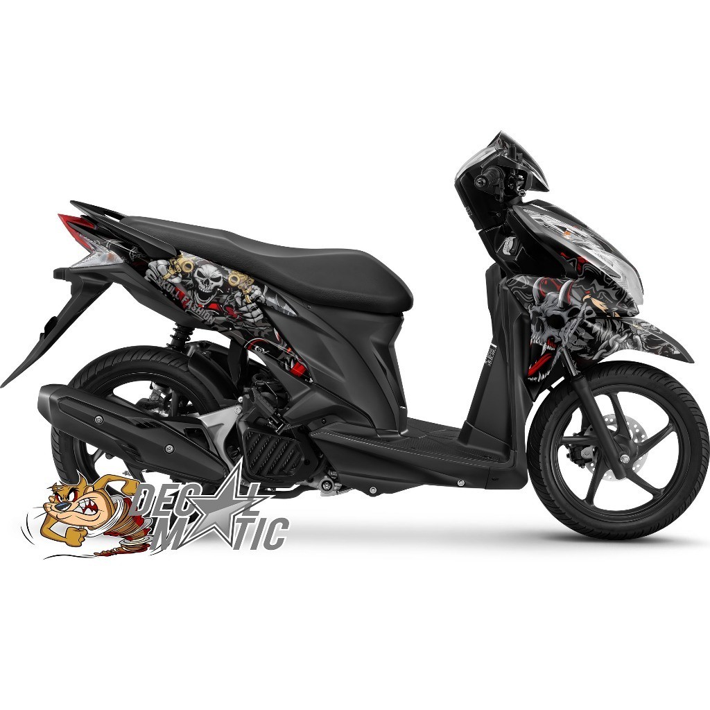Stiker Vario Techno Full Body Decal Full Body Vario 125 Old Techno 125 PGMFI 2011-2014 Skull Fashion