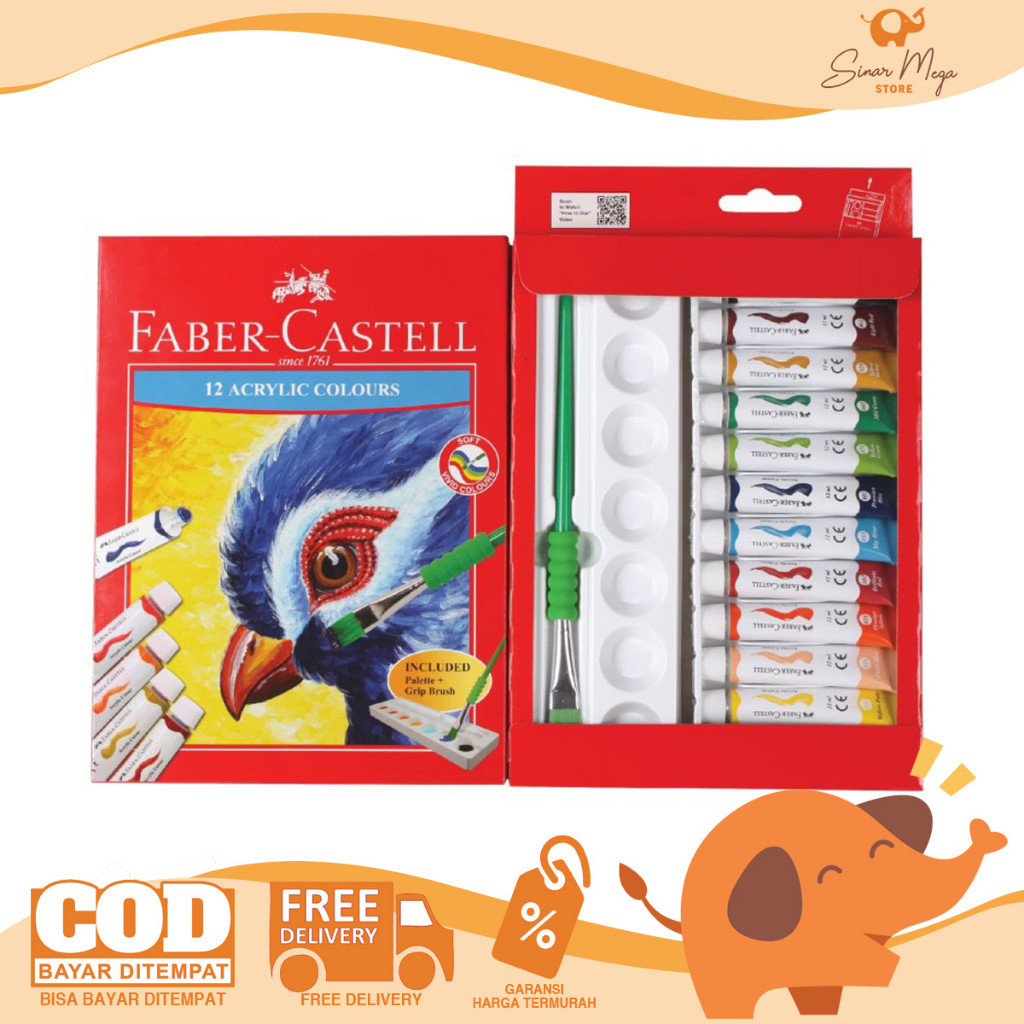 

Faber Castell Acrylic 12 color / Akrilik Warna