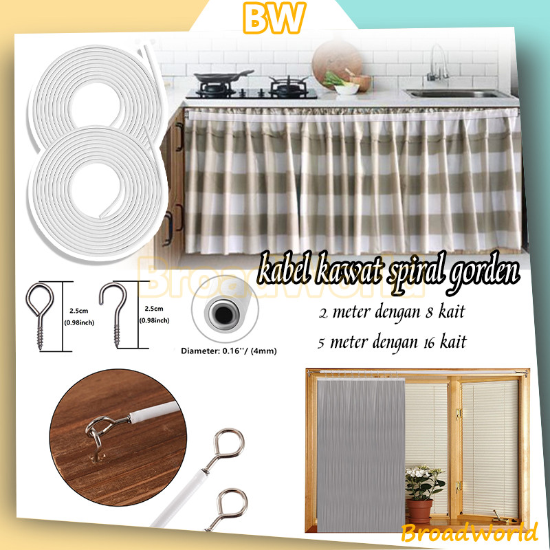kawat spiral kolong dapur/hook tempel/Tali Spiral Kawat Gorden/ Kawat Spiral Gorden Dapur/ jendela K