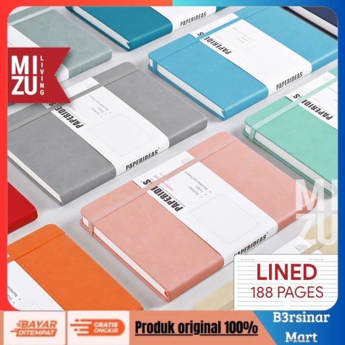 

[KUALITAS TERBAIK] PAPERIDEAS A5 LINED HardCover NOTEBOOK 100GSM BUJO Fountain Pen Paper - YELLOW Kuning