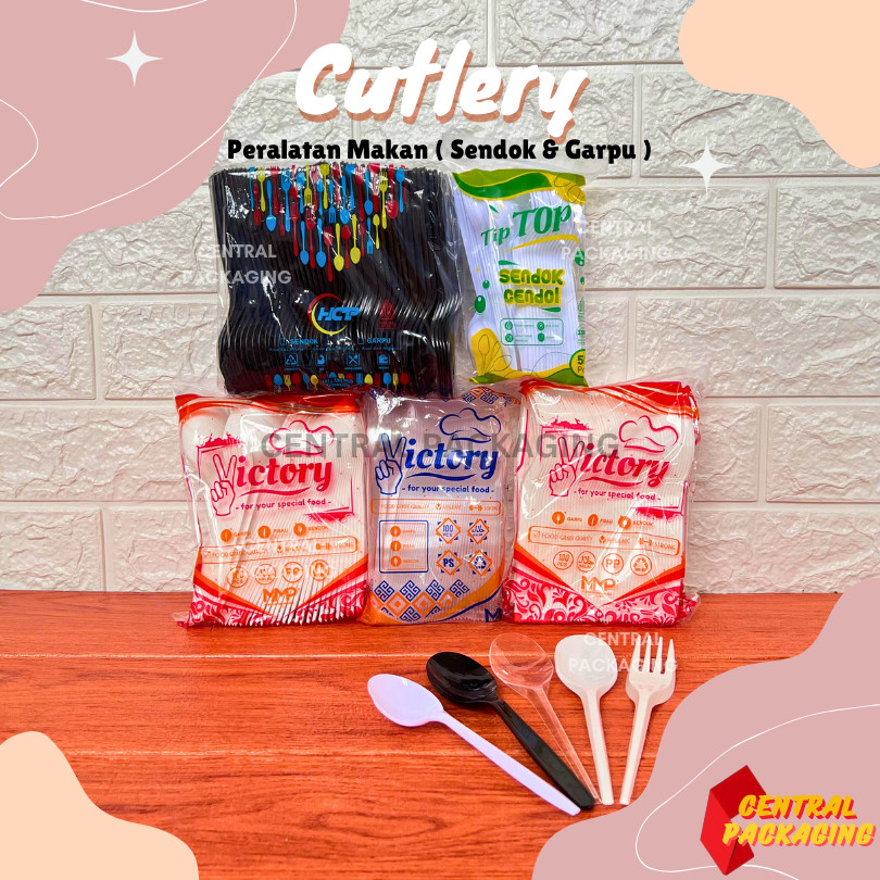 Sendok Makan Plastik Putih / Sendok Makan Plastik Bening / Garpu Makan Plastik Putih / Sendok Makan 