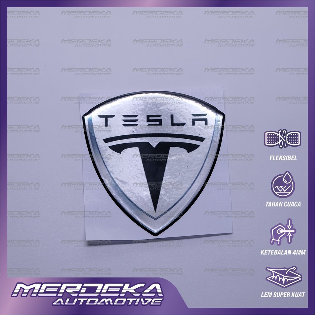 Emblem logo tesla / emblem timbul tesla / sticker tesla / stiker logo tesla / emblem 3d tesla / stik