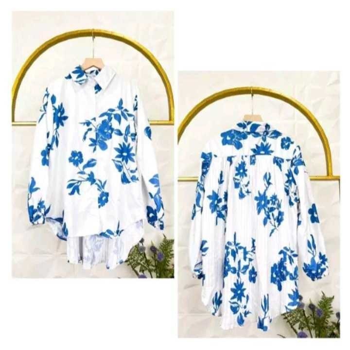 JIA Fashion  Baju Wanita Floral Plisket / MUNNA BLOUSE PLISKET MOTIF BUNGA / Blus Casual Plisket  Wa