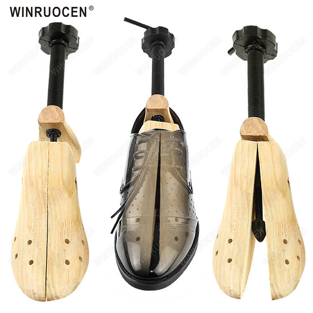 1pcs Shoe Stretcher Wooden Shoes Tree Shaper Rack Unisex Wood Adjustable Flats Pumps Support Boots E