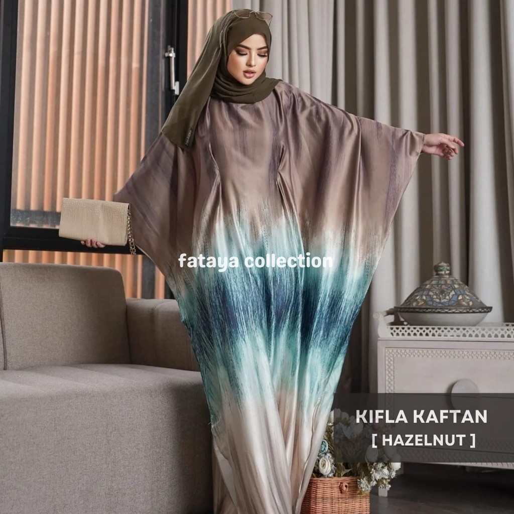 Fataya Collection KIFLA Kaftan Series Motif Tiedye - Kain Amani Silk