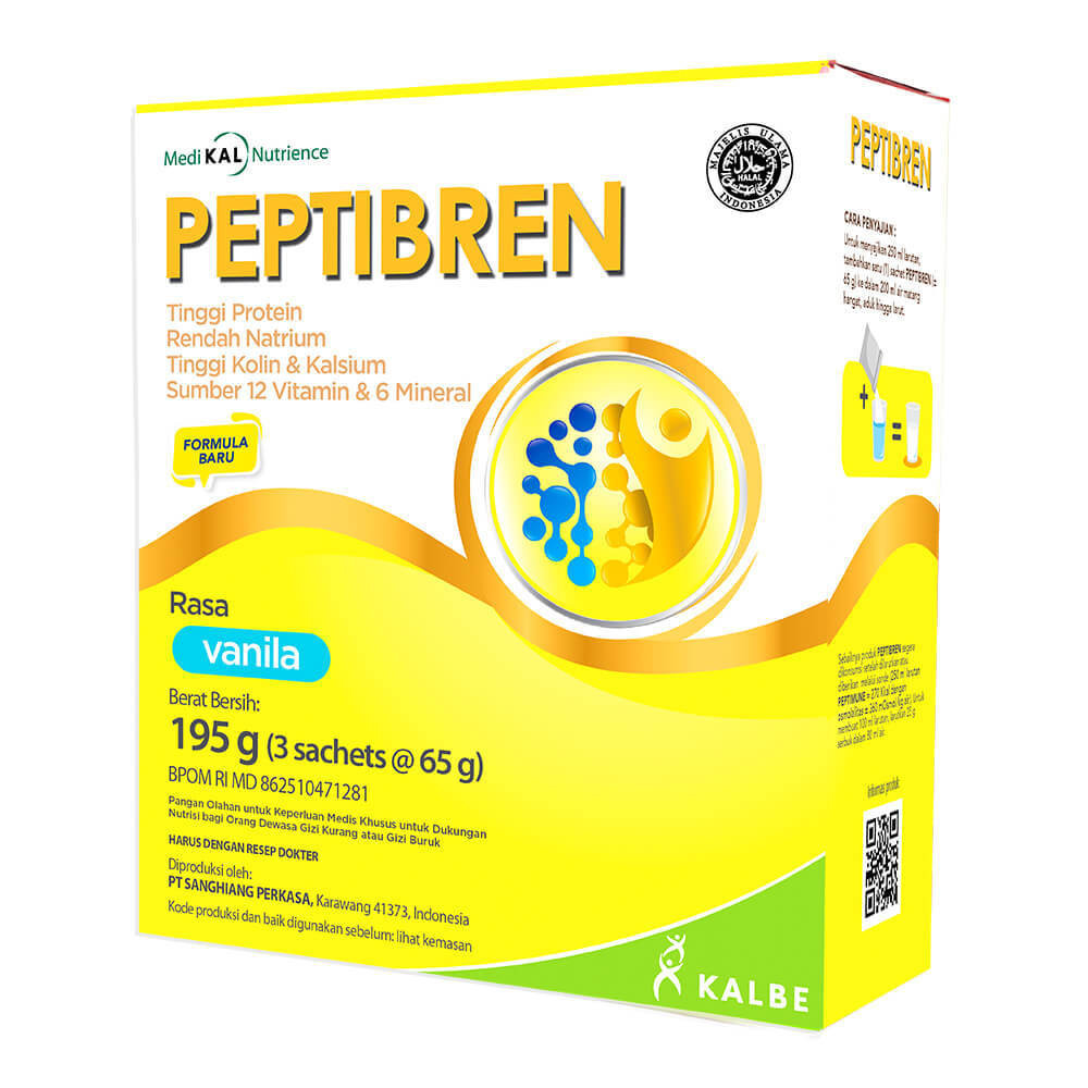 

ED SEPT 2025 Peptibren Vanila 195 gram Nutrisi Tinggi Protein Free Dus+Bubble