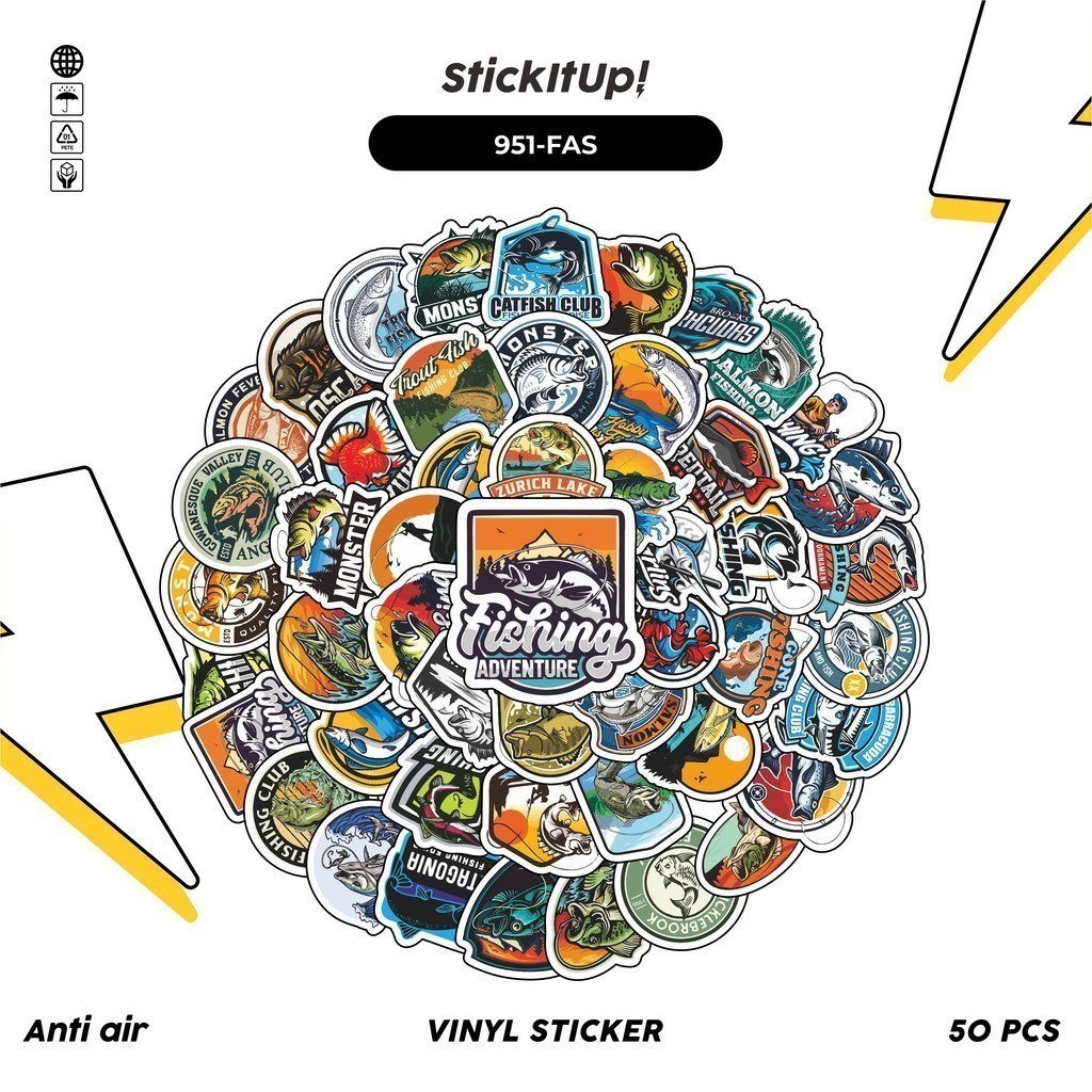 

COD✨ 100 Pcs Stiker Memancing/Fishing V2 Lucu Anti Air Untuk Dekorasi Notebook Sepeda Skateboard Handphone DIY