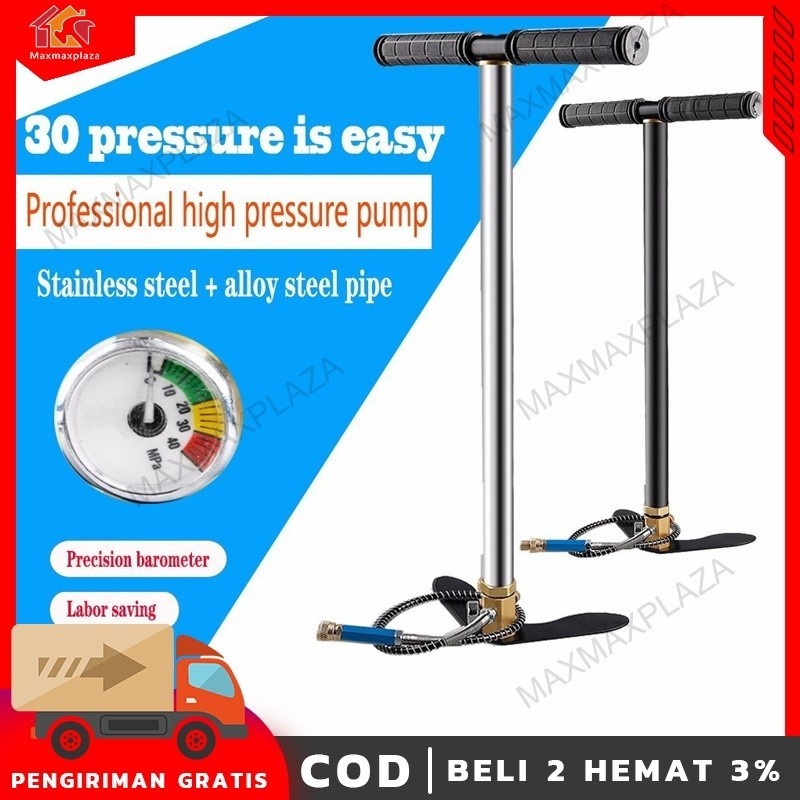 Pompa Pcp Murah Bahan Asli Stenlis 6000 Psi import Manual Pcp Pump Untuk Air Pump Gun Paint Balls