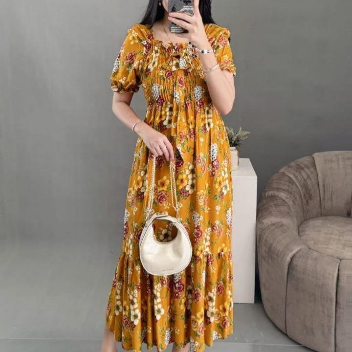 Hazel - Dress Smoke Bunga