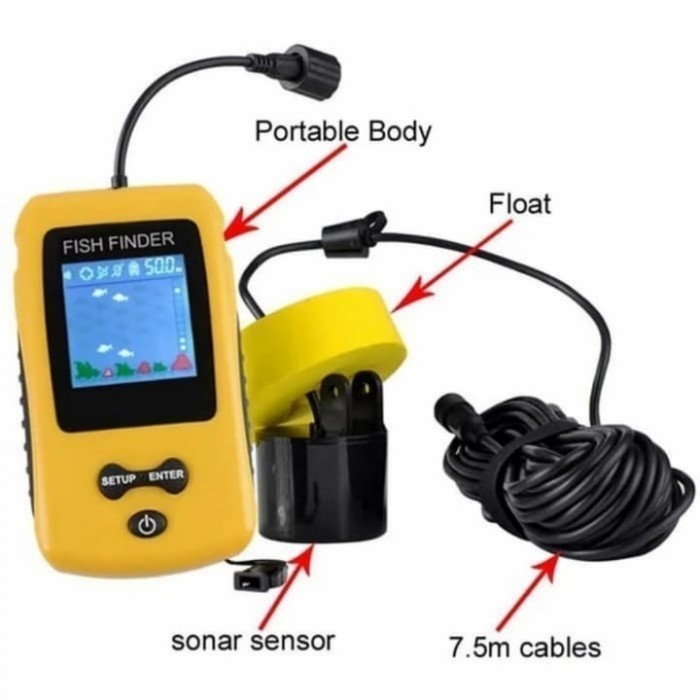 sonar sensor pencari ikan/portable 100m fish finder/gps lacak ikan