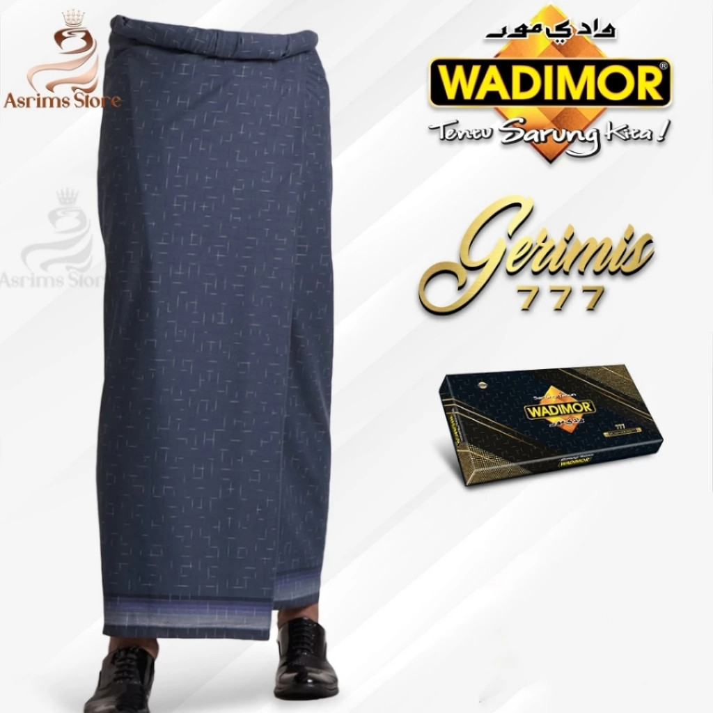 Sarung Wadimor Polos Gerimis 777 Warna Abu-Abu Bahan Katun Premium