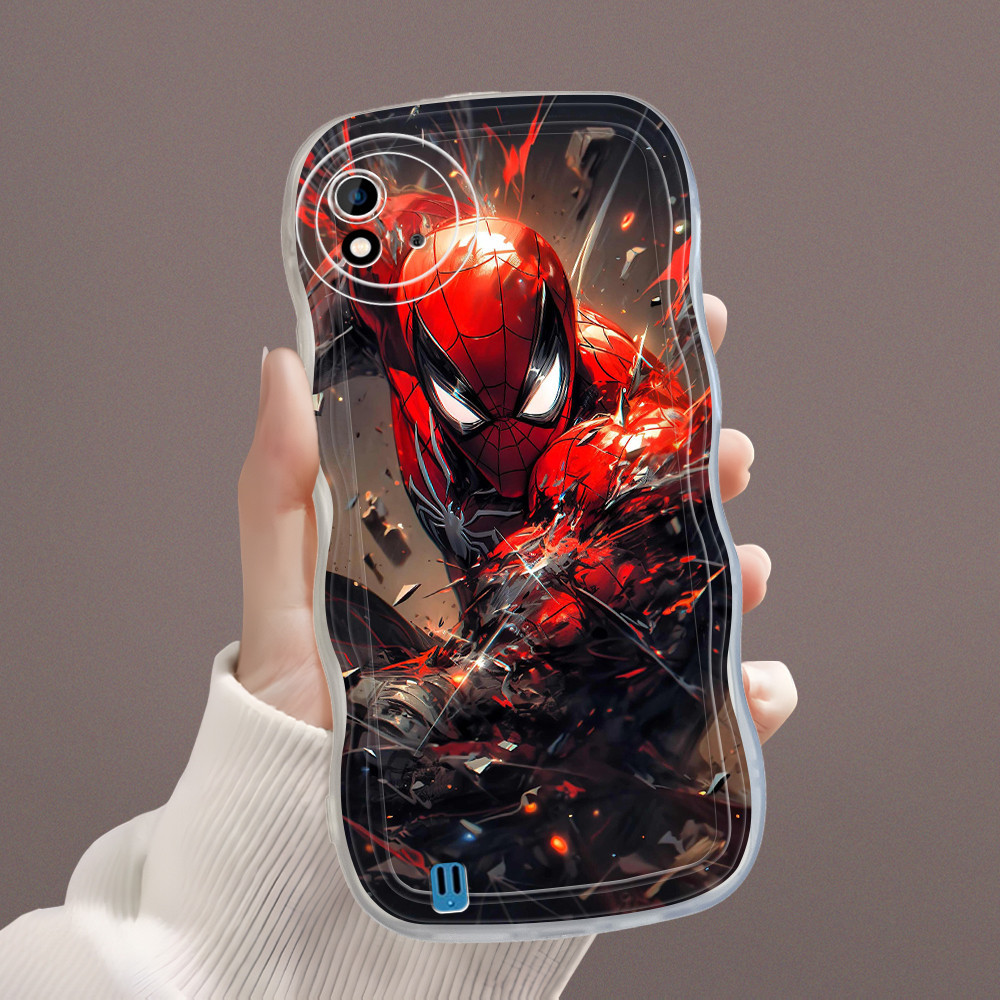 Realme C11 2021 C20 C20A Untuk Casing Softcase Handsome SpiderMan Phone Case Soft Cassing Cream Kesi