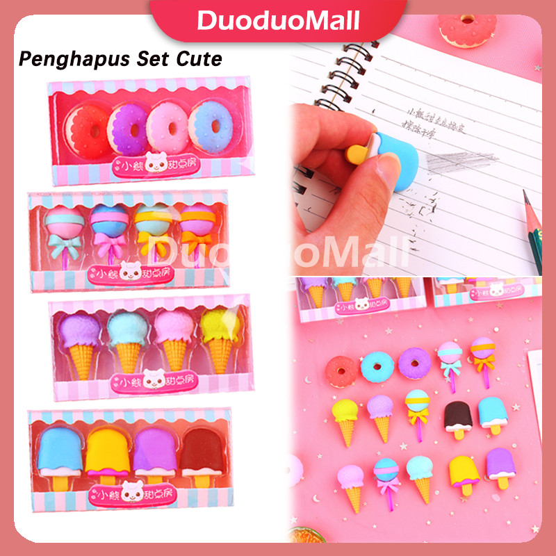 

Penghapus Set Cute /Penghapus Pensil Model Ice Cream Donat Lolipop