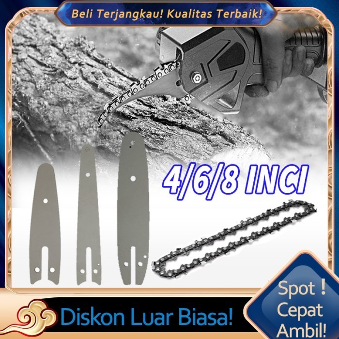 Bar Chainsaw 8 Inch Rantai Mata Chainsaw Bar Chainsaw Mini 4/6/8 Inch for Chainsaw Gergaji Mesin Mat