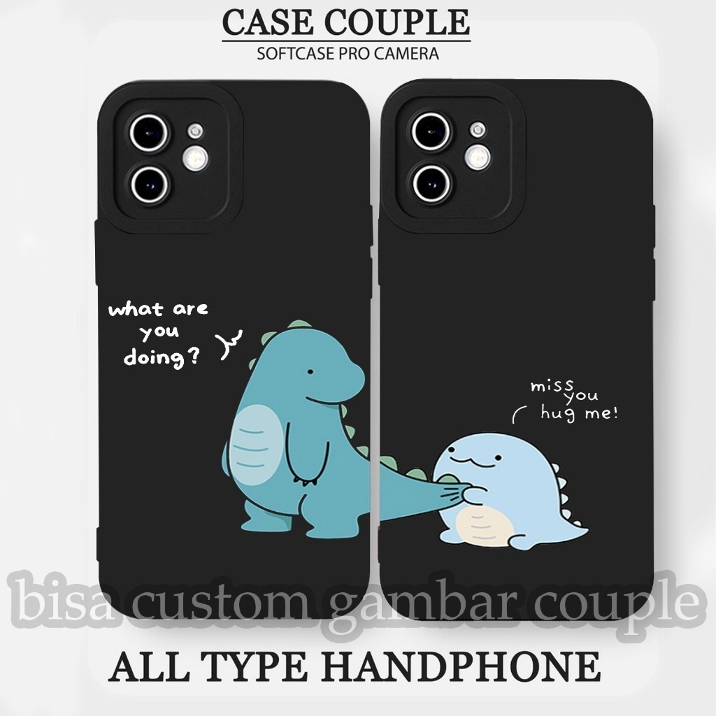 CUSTOM CASE SOFTCASE SILIKON PROCAMERA  COUPLE DINO READY FOR ALL TYPE HP