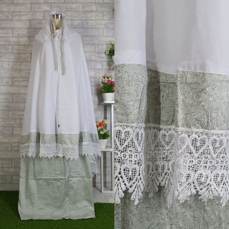 MUKENA SANTRI RENDA LOVE PUTIH | MUKENA DEWASA