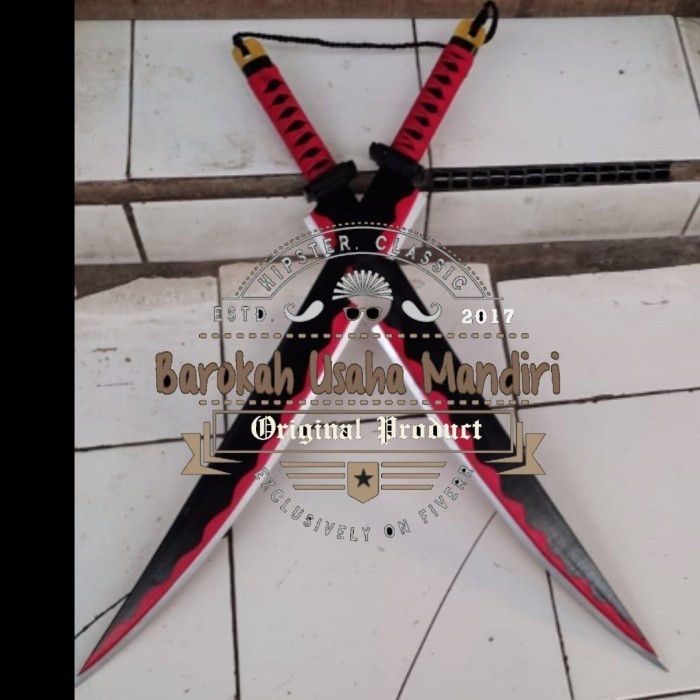 mainan pedang kayu cosplay anime tengen uzui kimetsu no yaiba