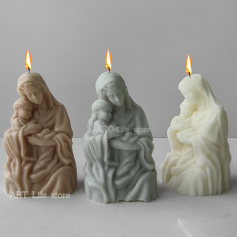 

Mother Hug Baby Silicone Candle Mold 3D Body Art Sculpture Aromatherapy Plaster Soap Resin Casting Mould Home Crafts Gift