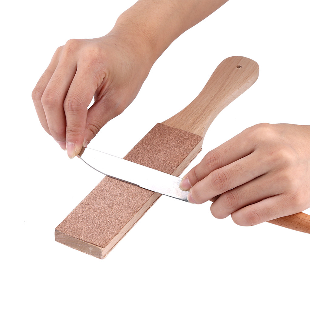 

Leather Sharpener With Wood Handle,Multifunctional DIY Leather Craft Polish Sharpening Strop