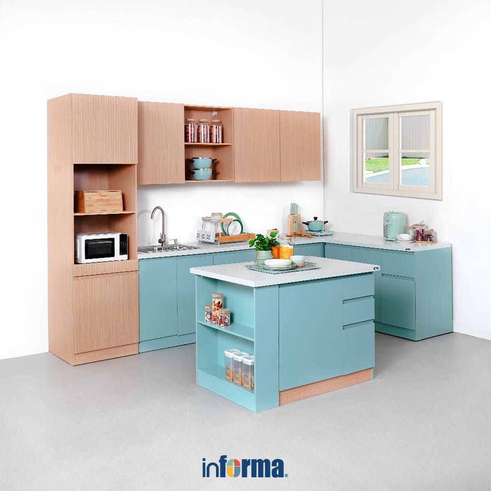 Informa Denton Rak Dinding Dapur - Cokelat Decorative Wall Shelf Rak Tembok Serbaguna Ambalan Dindin