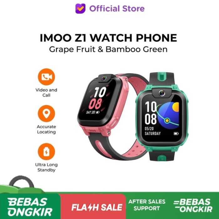 Promo!!! Imoo Watch Phone Z1 Swimming Resistance HD Camera Garansi Resmi - Z1 GREEN