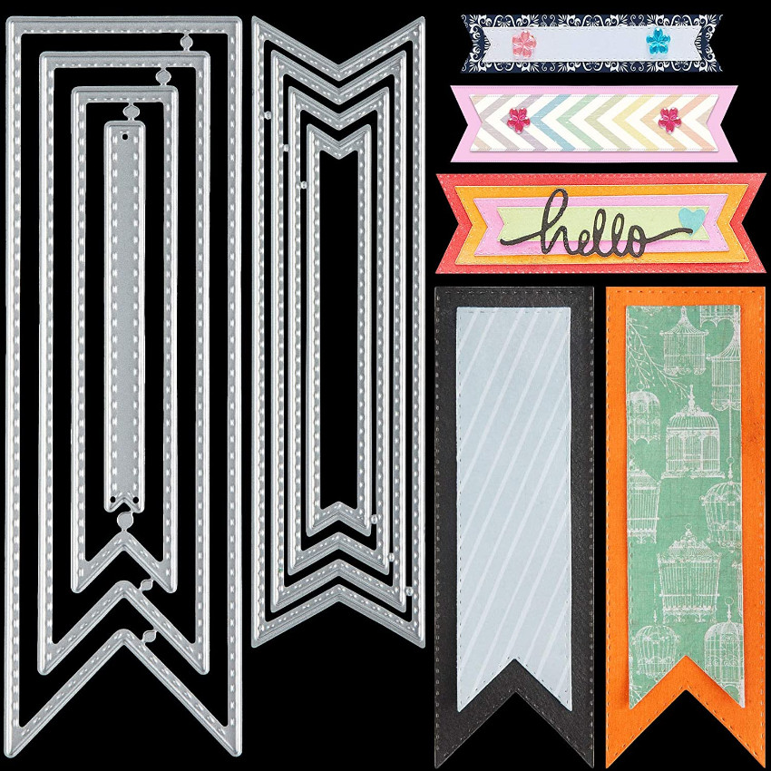 

Bookmark Metal Cutting Dies Craft Carbon Steel Embossing Scrapbooking Tool and Thin Banner Cutting Die for Card Scrapbooking DIY