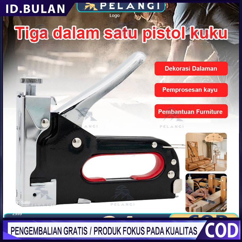 

Gratis 600 Paku / 3 In 1 Stapler Gun / 3 In 1 Pistol Kuku / Staples Tembak Gun Tacker / Powerfull Pistol Stapler / Furnitur DIY Pelapis Pistol Stapler / Dekorasi Rumah Alat Pertukangan / Multifungsi Pistol Stapler