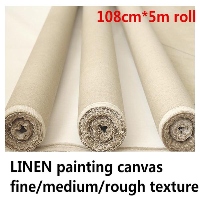 

108cm *5m roll rough texture artist painting linen canvas roll