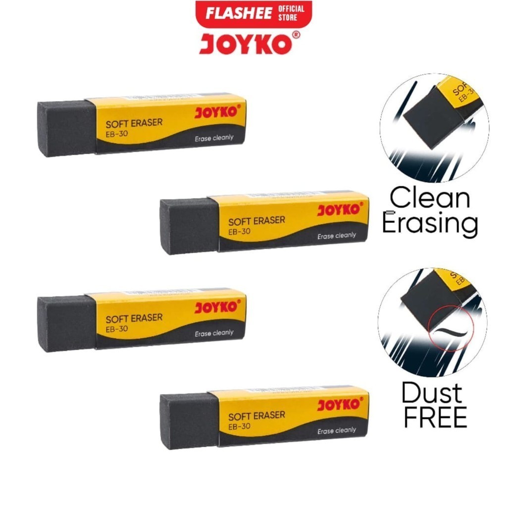 

Eraser Pencil Elastis Dust Free Penghapus Bahan Karet Merk Joyko EB-30 Warna Hitam