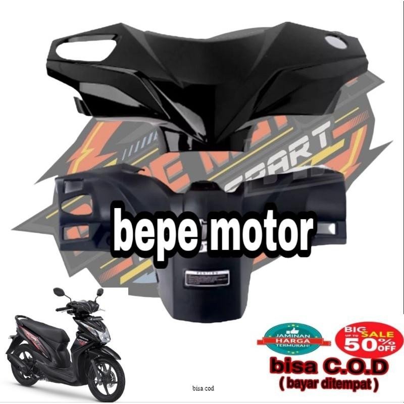 Batok Motor Honda Beat Fi - Batok Depan Belakang Honda Beat Fi K25 Warna Hitam Tahun 2012-2014