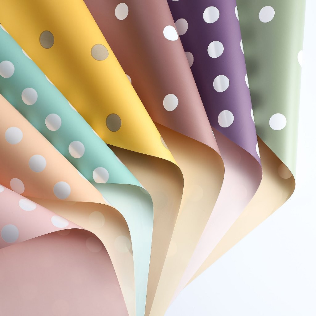 

Isi 20 LEMBAR Kertas Buket Polkadot Pembungkus Bunga Waterproof Flower Wrapping Cellophane KB042 SS22