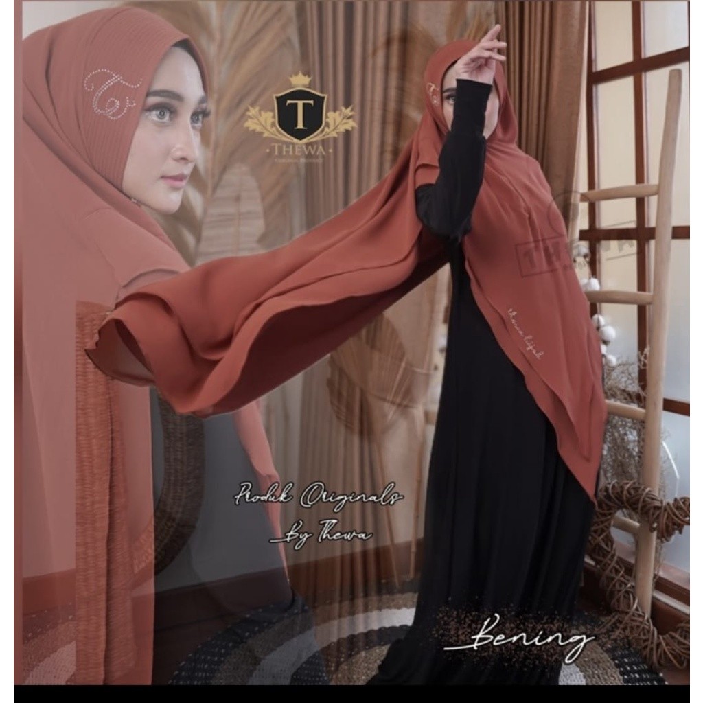 COD THEWA - HIJAB | KERUDUNG | KHIMAR | BERGO “BENING” Jumbo Lancip 2 LAYER CERUTY