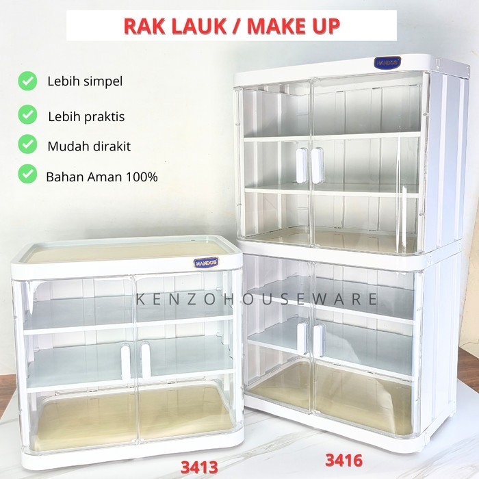 Food Cabinet Bistro 3 6 Susun Tutup Rak Lauk Lemari Piring Gelas Storage Plastik Naiba